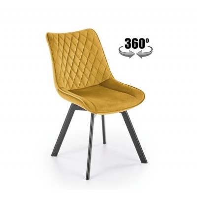 Стул HALMAR K520 горчичный/черный, поворотный